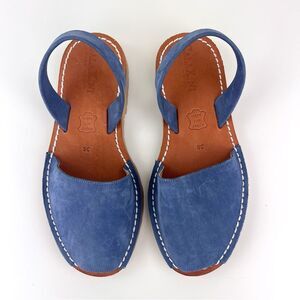 Calaxini Verano Avarcas Blue Nubuck Sandals Sz 36